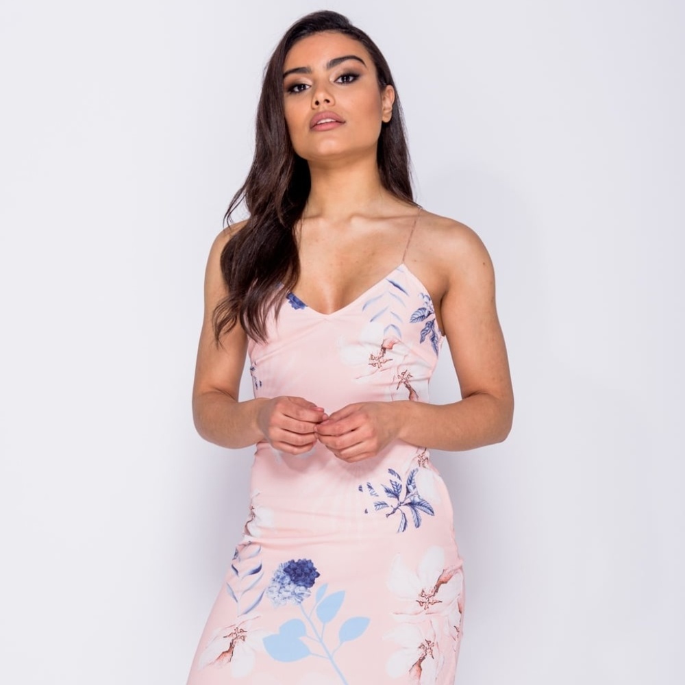 Pink Floral Tie Back